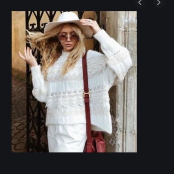 Zara chunky lace textured sweater - Picture 3 of 6